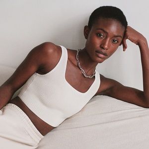 Aritzia babaton sculpt knit tank white xs